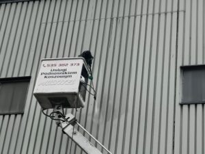 podnośnik koszowy żary mycie elewacji elektrociepłowni prace na wysokości